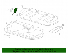Накладка Isofix заднего ряда Audi A4 B9 17-25 черная