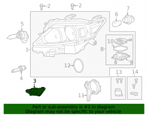Крепление фары нижнее правое Lexus RX350 RX450 13-15