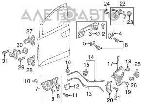 Петля двери верхняя передняя левая Acura MDX 14-20