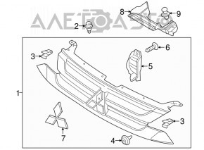 Решітка радіатора grill Mitsubishi Outlander 16-18