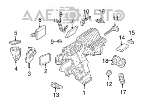 Воздухозаборник печки верхний Mercedes X164 GL W164 ML W251 R