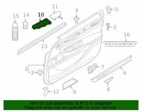 Накладка управления стеклоподъемником передним правым BMW 7 G11 G12 16-22 черная