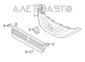 Решетка радиатора grill Nissan Altima 16-18 рест без эмблемы