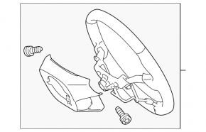 Руль голый Toyota Sienna 11-15 кожа серая с деревянными вставками