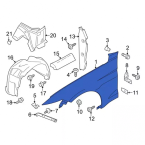 Крыло переднее правое Ford Mustang mk6 15-17 base