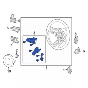 Накладка керма Ford Mustang mk6 15-23 хром, без накладок кнопок, подряпини, в клею