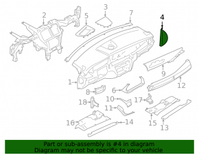Накладка передней панели боковая левая BMW X5 F15 14-18 коричневая