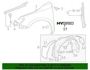 Эмблема крыла hybrid правая Toyota Camry v55 15-17 usa