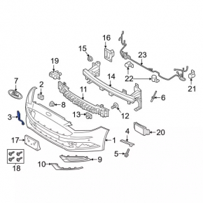 Заглушка буксировочного крюка переднего бампера Ford Fusion mk5 17-18