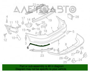 Молдинг заднего бампера левый VW CC 13-17 рест