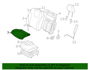 Водительское сидение Subaru Forester 14-18 SJ без airbag, электрическое, подогрев, ткань серая