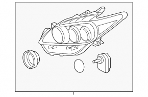 Фара передняя праваяв сборе Toyota Prius V 12-14 дорест LED