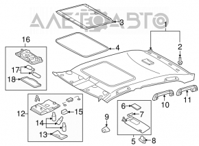 Плафон освещения пассажир Toyota Avalon серый 05-12
