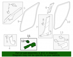 Накладка порога передняя левая Honda HR-V 16-22 черная