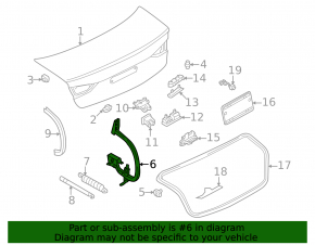 Петля кришки багажника права Audi A3 22-26