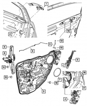 Замок двери задней левой Chrysler 200 11-14