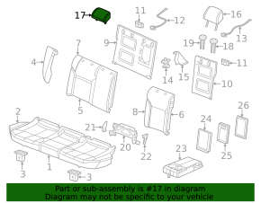 Подголовник 2 ряда центральный VW Jetta 11-14 USA кожа черн