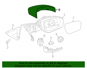 Кришка бокового дзеркала ліва Land Rover Discovery 17-23