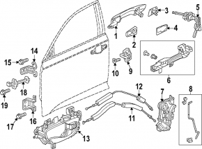 Личинка замка двери передней левой Honda Accord 23-26