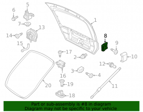 Отбойник двери багажника левый VW Tiguan 09-18