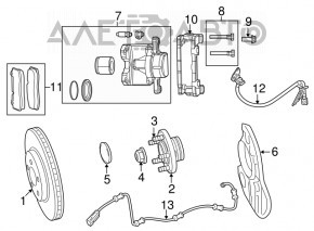 Кожух тормозного диска передний правый Chrysler 300 11-23 RWD