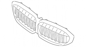 Решітка радіатора grill BMW 3 G20 20-22 чорний глянець, M340i, MPA
