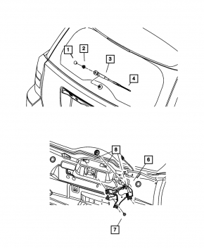Трапеция дворников с моторчиком задняя Jeep Compass 11-16