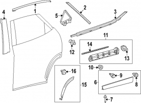 Накладка двери нижняя задняя левая Lexus RX350 RX350h RX450h+ RX500h 23-26 структура, наружняя