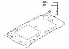 Обшивка потолка Subaru Forester 19-21 SK серая, без люка