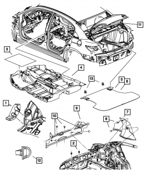 Обшивка арки правая Chrysler 200 4d 11-14