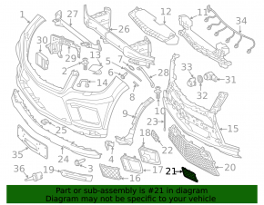 Заглушка переднього бампера права Mercedes GL-class X166 13-16 AMG pkg