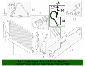 Трубка кондиционера компрессор-печка Ford Mustang mk6 15-22 5.0, первая
