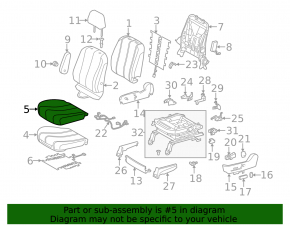 Водительское сидение Toyota Sienna 15-19 без airbag, серое