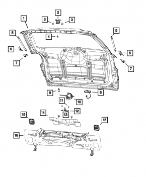 Кнопка открытия двери багажника Fiat 500L 14-19