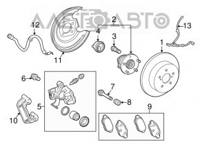 Кожух тормозного диска задний левый Toyota Prius 50 16-22