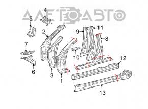 Стойка кузова центральная левая Lexus GS300 GS350 GS430 GS450h 06-11