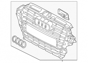 Решетка переднего бампера левая Audi A3 8V 15-16 под ПТФ