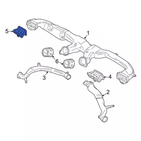 Дефлектор воздуховода торпеды левый Ford Mustang mk6 15-23 черный