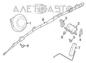 Подушка безопасности airbag в руль водительская Mazda CX-5 17-25 черная, царапины