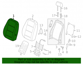 Водительское сидение VW Passat b7 12-15 USA без airbag, механич, ткань черный