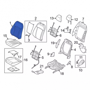 Водительское сидение Ford Fusion mk5 13-16 без airbag, кожа