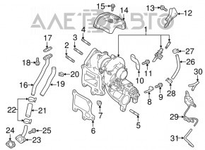 Турбина Mazda CX-5 19-25 2.5T 86к в сборе, сломан носик клапана