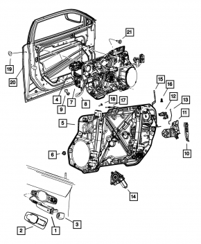 Заглушка внешней ручки передняя правая Chrysler 300 11-23
