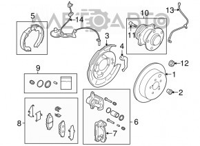Суппорт в сборе задний правый Subaru Outback 10-14