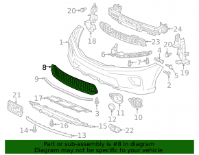 Нижняя решетка переднего бампера Honda Accord 13-15 2d