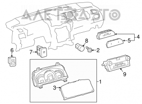 Щиток приладів Toyota Camry v50 12-14 hybrid usa 116к, подряпини