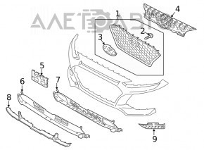 Решетка радиатора grill Hyundai Kona 18-21 1.6, 2.0 хром