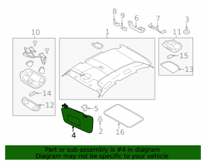 Козырек правый Subaru Impreza WRX GH 08-14 серый