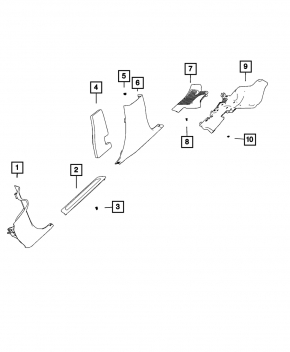 Накладка порога задняя правая Dodge Durango 11-26 черн