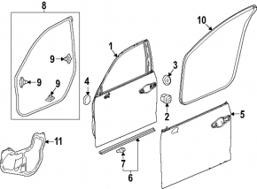 Уплотнитель дверного проема передний правый Honda Civic XI FE/FL 22-26